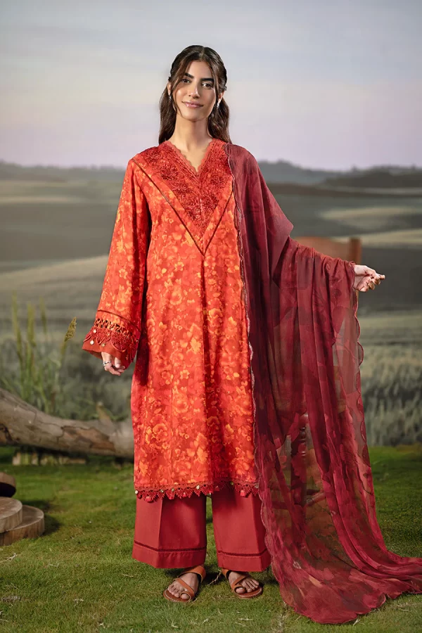 Maria.B M.Basicss Embroidered Arabic Lawn Collection 2025 | MB-PFUS25-10B