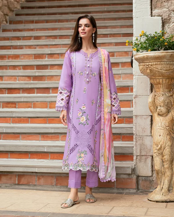Roheenaz Summer Reverie Luxury Lawn collection 2025 -Wisteria